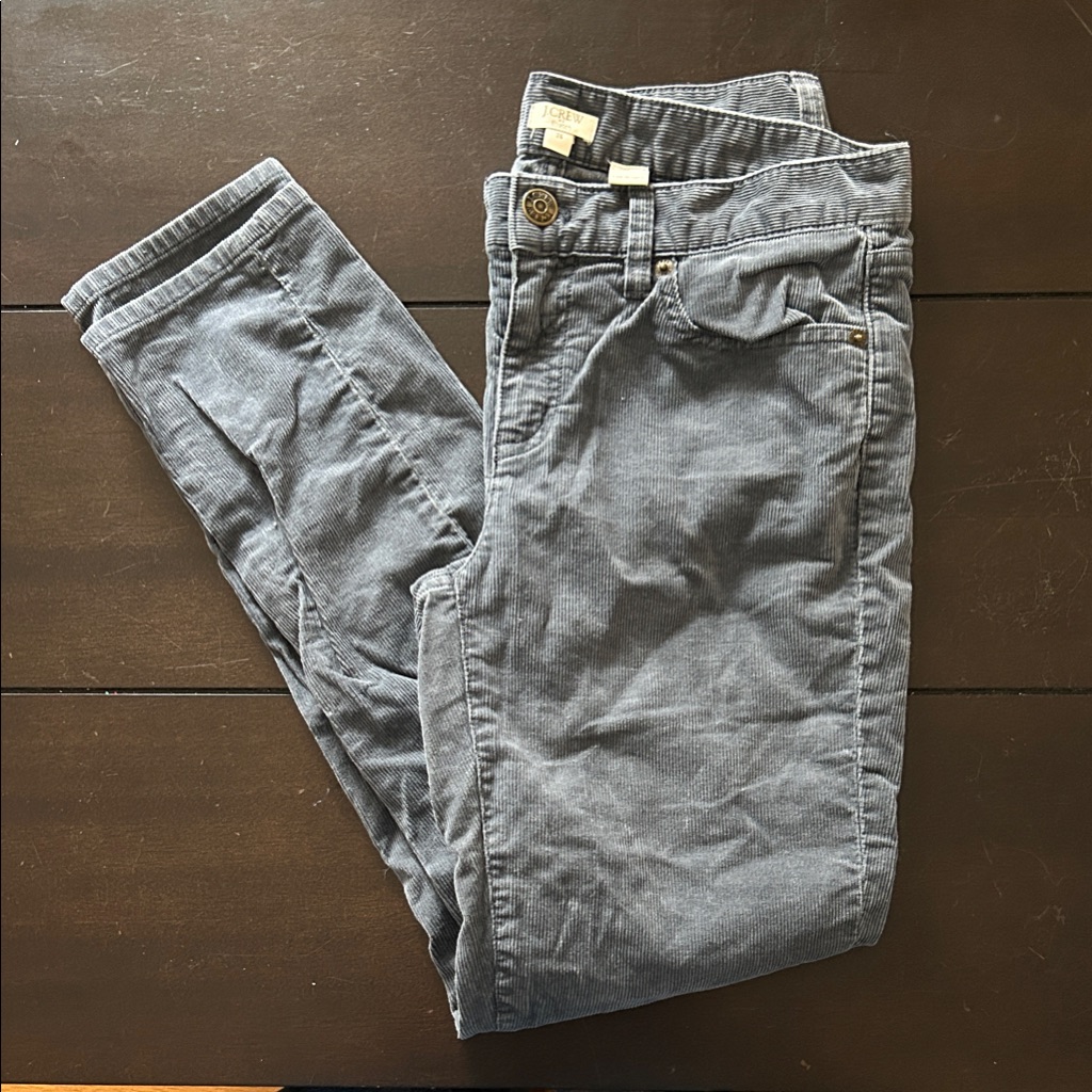 J Crew Slate Blue Corduroy Skinny Pants